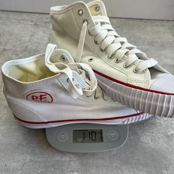 PF Flyers White Canvas Leather Mid Top Lace-Up Sneaker Shoes Unisex US-M7.5 W9 - Picture 11 of 11
